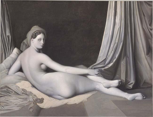 Jean Auguste Dominique Ingres Odalisque in Grisaille